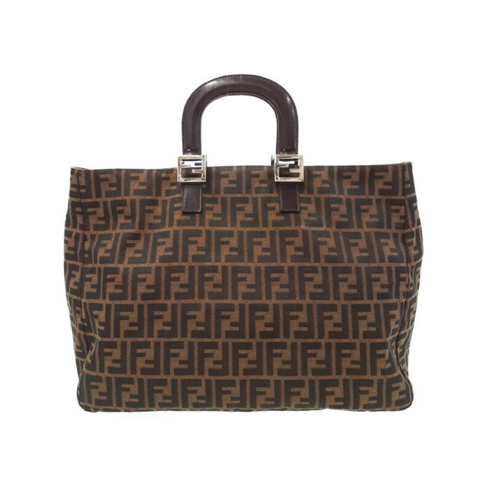 Fendi Bag Zucca Brown Leather Shoulder - Picture 2 of 9